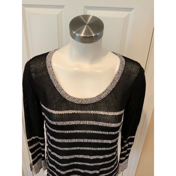 Rag & Bone Black & White Striped Thin Knit Sweater, Size XS - Picture 2 of 6